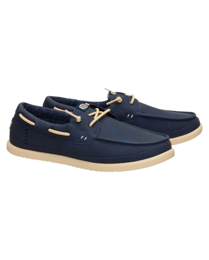 Scarpa Uomo Sneakers HeyDude Harbor Lo Classic Navy Blazer Boulder Tan