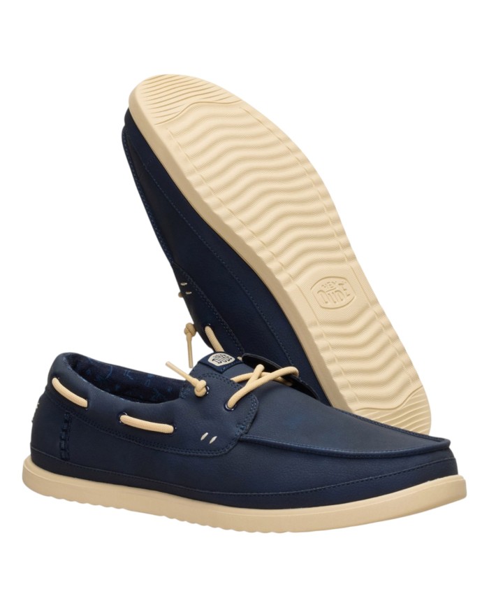 Scarpa Uomo Sneakers HeyDude Harbor Lo Classic Navy Blazer Boulder Tan