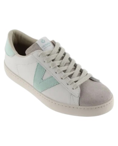 Sneakers Victoria Donna Berlin Suede Leather White Agua Azzurro