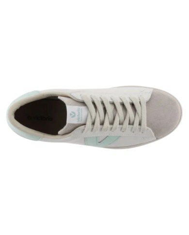 Sneakers Victoria Donna Berlin Suede Leather White Agua Azzurro