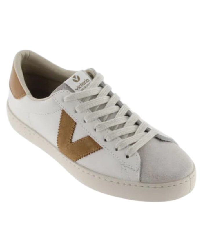 Sneakers Victoria Uomo Berlin Suede Leather White Cuero Cuoio