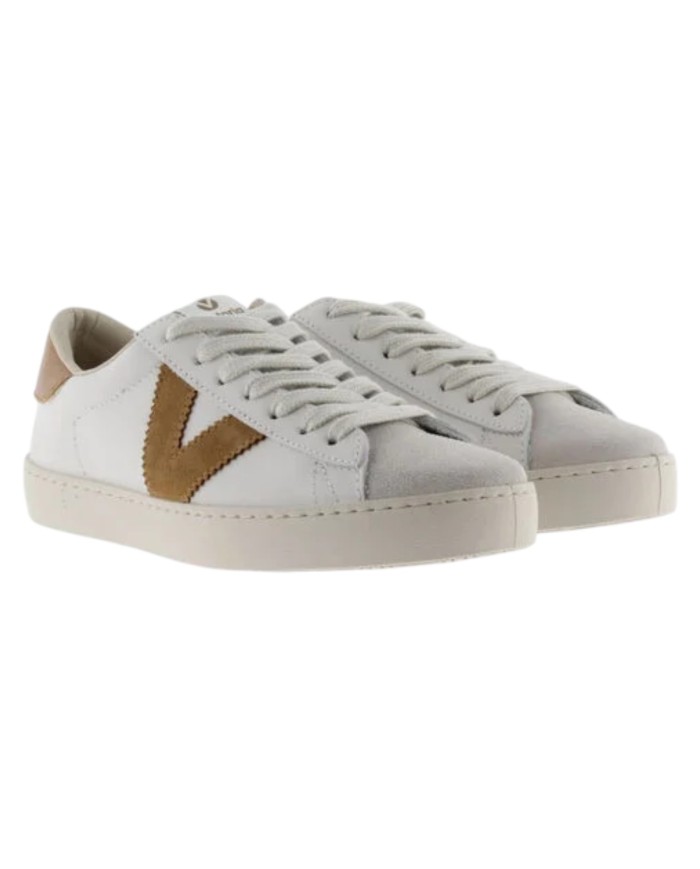 Sneakers Victoria Uomo Berlin Suede Leather White Cuero Cuoio
