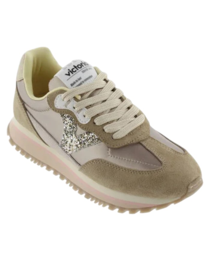 Sneakers Victoria Donna Viento Metallic Nylon e  Suede