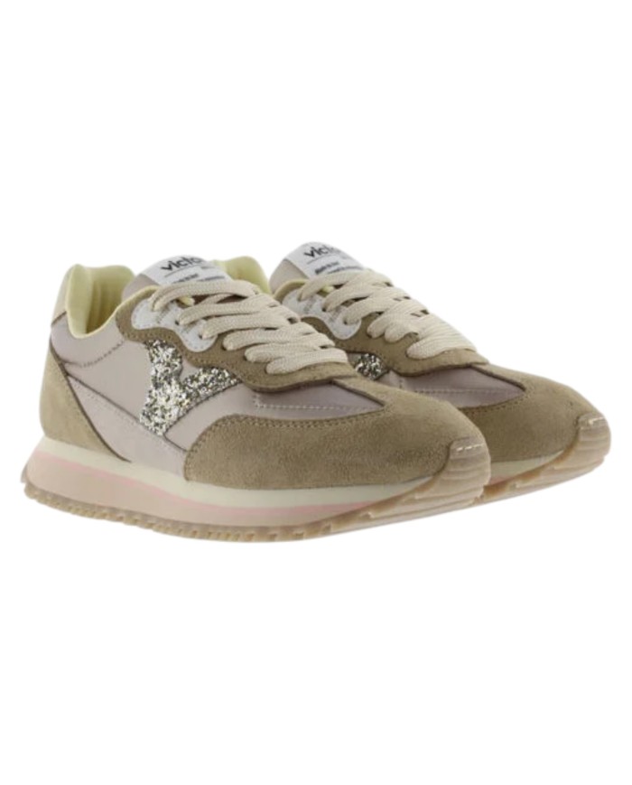 Sneakers Victoria Donna Viento Metallic Nylon e  Suede