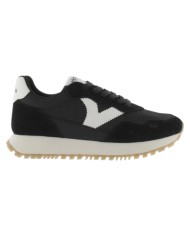 Sneakers Victoria Donna Viento Nylon  Camoscio e Contrasto Nero Bianco