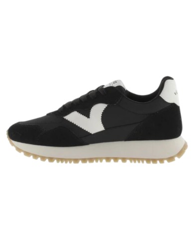 Sneakers Victoria Donna Viento Nylon  Camoscio e Contrasto Nero Bianco