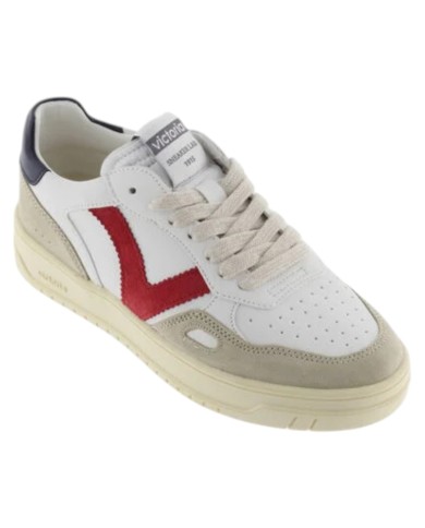 Sneakers Victoria Uomo Seul Pelle Camoscio colori White Navy Red