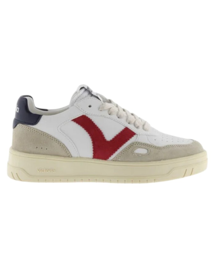 Sneakers Victoria Uomo Seul Pelle Camoscio colori White Navy Red