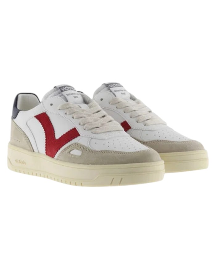 Sneakers Victoria Uomo Seul Pelle Camoscio colori White Navy Red