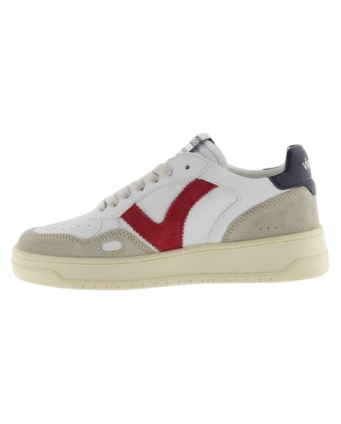 Sneakers Victoria Uomo Seul Pelle Camoscio colori White Navy Red