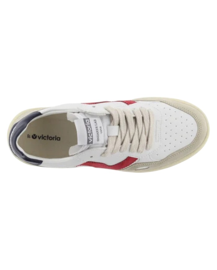 Sneakers Victoria Uomo Seul Pelle Camoscio colori White Navy Red
