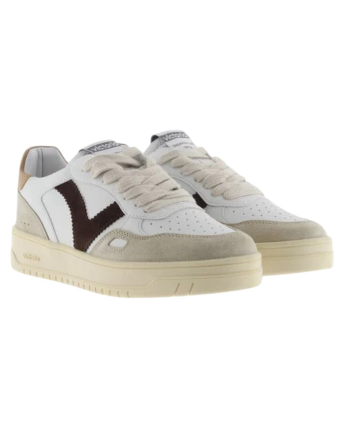 Sneakers Victoria Uomo Seul Pelle Camoscio colori White Taupe Brown