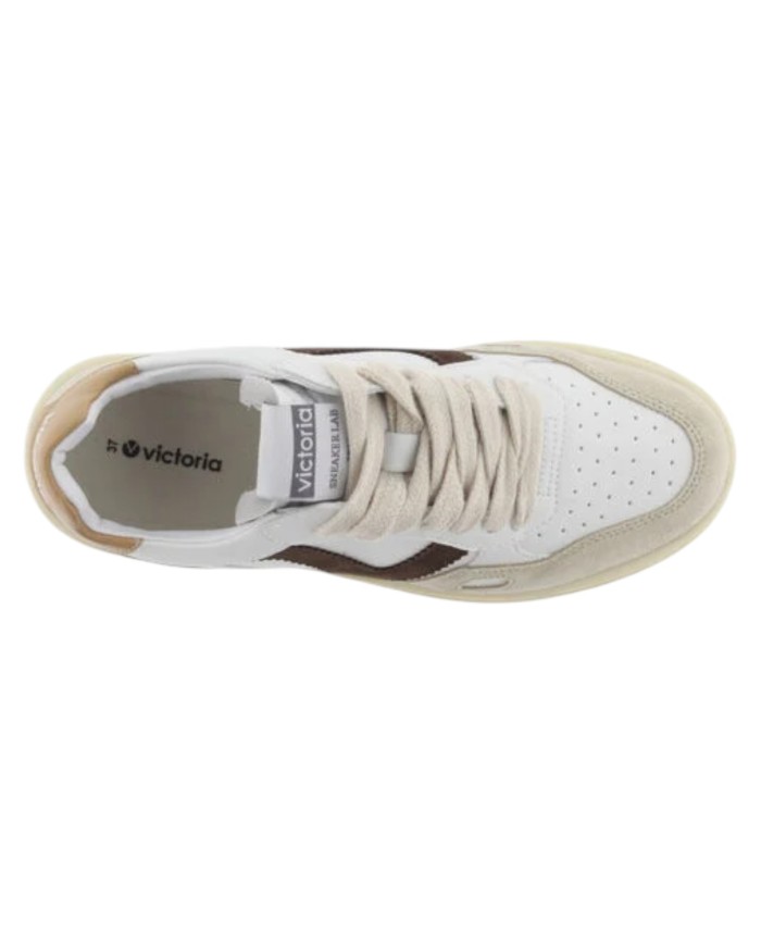 Sneakers Victoria Uomo Seul Pelle Camoscio colori White Taupe Brown