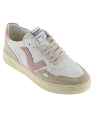 Sneakers Victoria Donna Seul Pelle Camoscio Bianco Beige Rosa