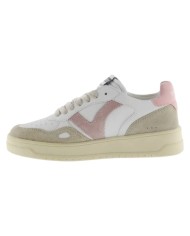 Sneakers Victoria Donna Seul Pelle Camoscio Bianco Beige Rosa