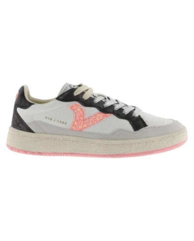 Sneakers Victoria Donna Smash Soft Neon Sneaker Sportive con Logo in Glitter White Coral