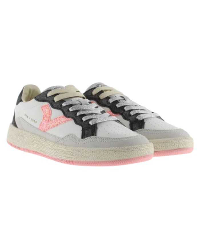Sneakers Victoria Donna Smash Soft Neon Sneaker Sportive con Logo in Glitter White Coral