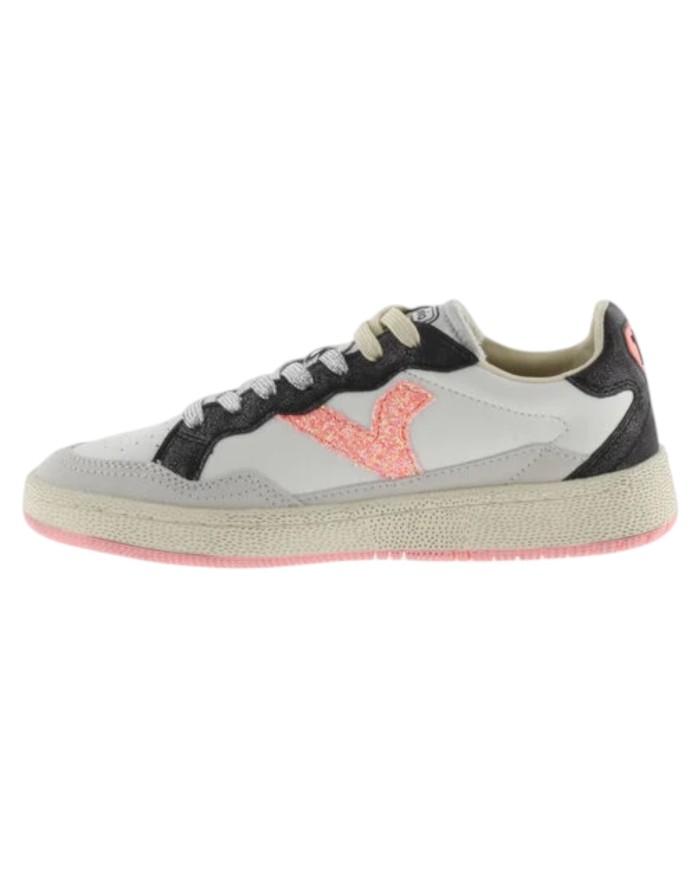 Sneakers Victoria Donna Smash Soft Neon Sneaker Sportive con Logo in Glitter White Coral
