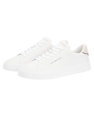 Sneakers Uomo Tommy Hilfiger Th Court Line Logo Leather Ecru Classic Beige