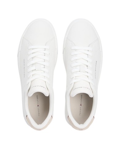 Sneakers Uomo Tommy Hilfiger Th Court Line Logo Leather Ecru Classic Beige