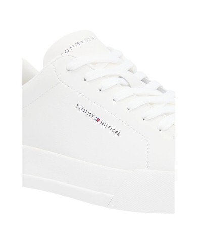 Sneakers Uomo Tommy Hilfiger Th Court Line Logo Leather Ecru Classic Beige
