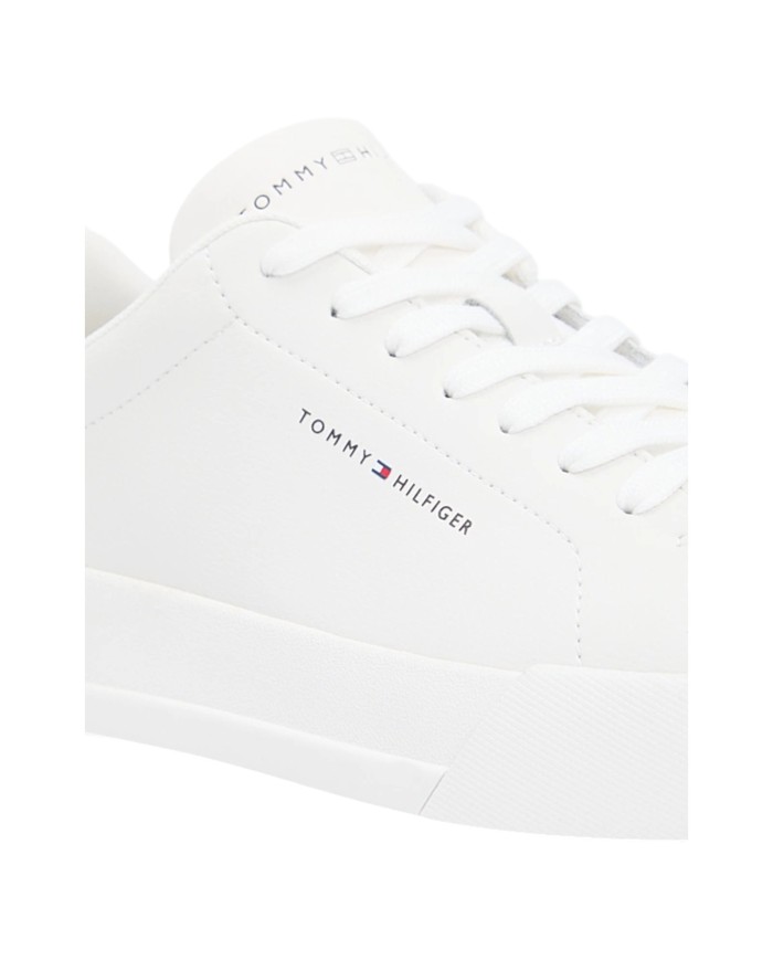 Sneakers Uomo Tommy Hilfiger Th Court Line Logo Leather Ecru Classic Beige