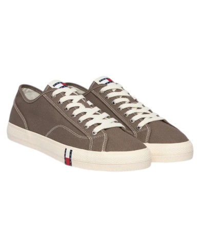 Sneakers Uomo Tommy Hilfiger Archive Vulc Y2K In Cotone Dusty Brown Grey