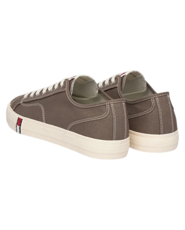 Sneakers Uomo Tommy Hilfiger Archive Vulc Y2K In Cotone Dusty Brown Grey