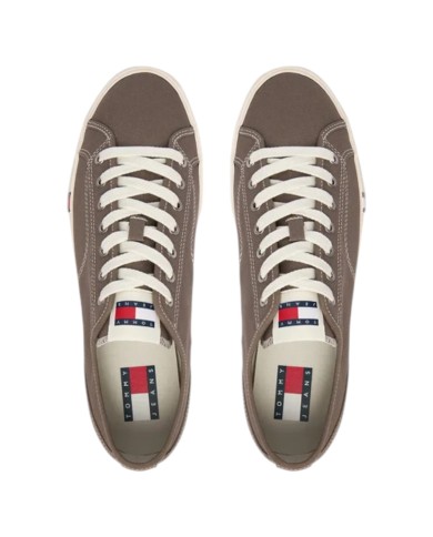 Sneakers Uomo Tommy Hilfiger Archive Vulc Y2K In Cotone Dusty Brown Grey