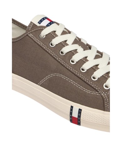 Sneakers Uomo Tommy Hilfiger Archive Vulc Y2K In Cotone Dusty Brown Grey