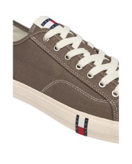 Sneakers Uomo Tommy Hilfiger Archive Vulc Y2K In Cotone Dusty Brown Grey