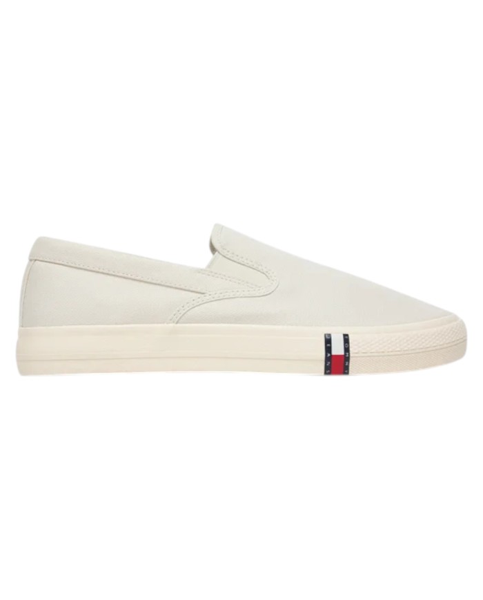 Slip On Uomo Tommy Hilfiger Archive Vulc Y2K In Cotone Ivory White