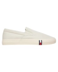 Slip On Uomo Tommy Hilfiger Archive Vulc Y2K In Cotone Ivory White