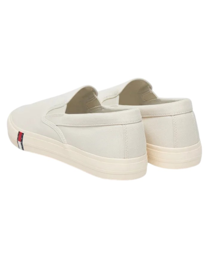 Slip On Uomo Tommy Hilfiger Archive Vulc Y2K In Cotone Ivory White