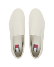 Slip On Uomo Tommy Hilfiger Archive Vulc Y2K In Cotone Ivory White