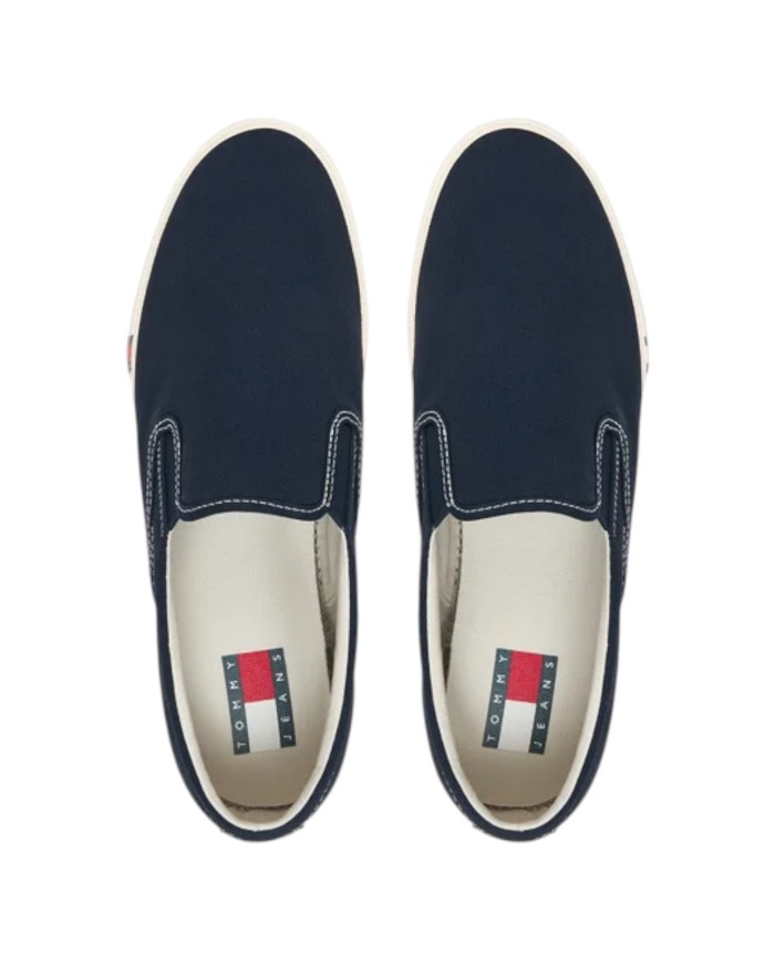 Slip On Uomo Tommy Hilfiger Archive Vulc Y2K In Cotone Dark Night Navy