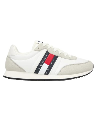 Sneakers Uomo Tommy Hilfiger Tjm Classic Runner Mesh Suede Ecru White