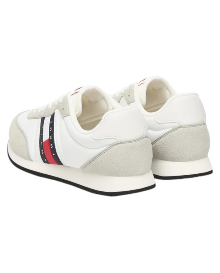 Sneakers Uomo Tommy Hilfiger Tjm Classic Runner Mesh Suede Ecru White