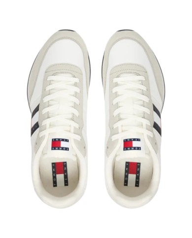 Sneakers Uomo Tommy Hilfiger Tjm Classic Runner Mesh Suede Ecru White