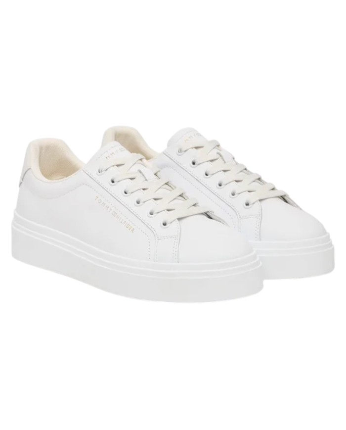 Sneakers Donna Tommy Hilfiger Th Cupsole Chic Platform Leather White