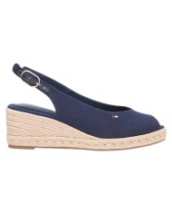 Sandalo Donna Tommy Hilfiger Platform Mid Wedge Zeppa Espadrillas Slingback Space Blue