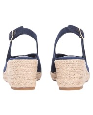Sandalo Donna Tommy Hilfiger Platform Mid Wedge Zeppa Espadrillas Slingback Space Blue