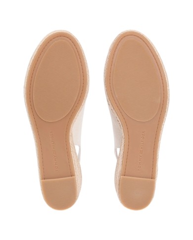 Sandalo Donna Tommy Hilfiger Platform Mid Wedge Zeppa Espadrillas Slingback Beige