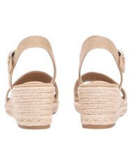 Sandalo Donna Tommy Hilfiger Platform Mid Wedge Zeppa Espadrillas Webbing Safari Canvas