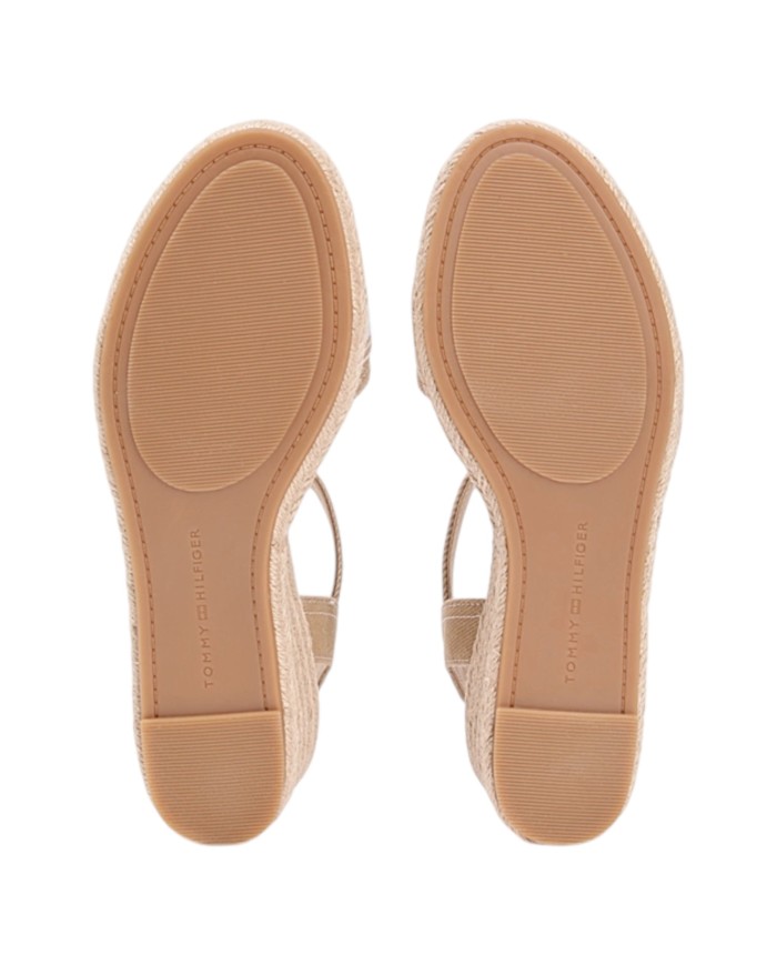 Sandalo Donna Tommy Hilfiger Platform Mid Wedge Zeppa Espadrillas Webbing Safari Canvas