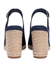 Sandalo Donna Tommy Hilfiger Platform Flag  High Wedge Zeppa Espadrillas Slingback Space Blue