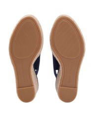 Sandalo Donna Tommy Hilfiger Platform Flag  High Wedge Zeppa Espadrillas Slingback Space Blue