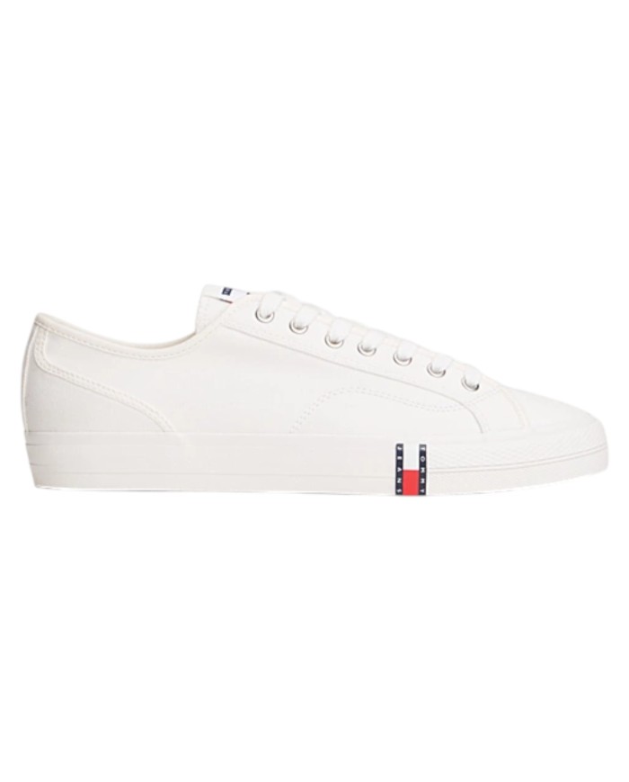 Sneakers Uomo Tommy Hilfiger Archive Vulc Y2K In Cotone  Ecru White