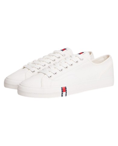Sneakers Uomo Tommy Hilfiger Archive Vulc Y2K In Cotone  Ecru White