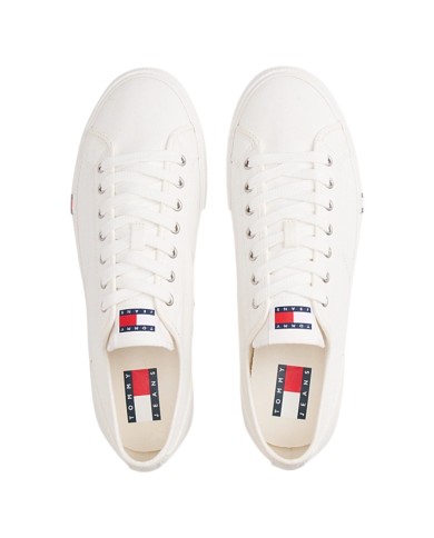 Sneakers Uomo Tommy Hilfiger Archive Vulc Y2K In Cotone  Ecru White